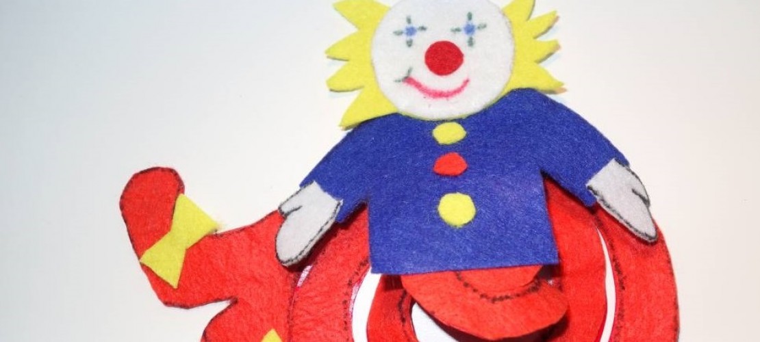 1,2,3 - Fertig! Diesen Clown kannst du dir als Dekoration ins Zimmer hängen. Gerade jetzt zur Karnevalszeit. (Foto: Seiter)