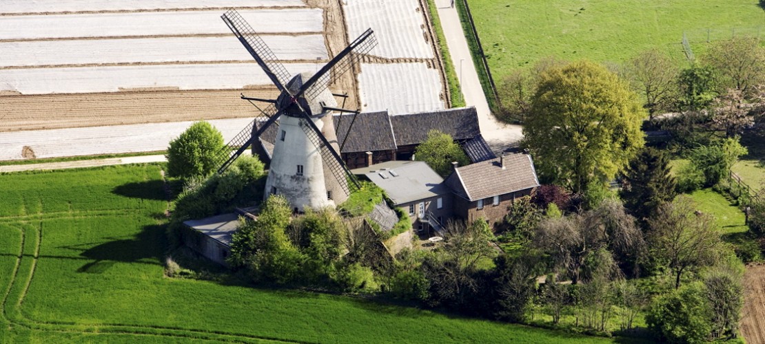 Das ist die Grottenhertener Windmühle in Bedburg. (Foto: LVR)