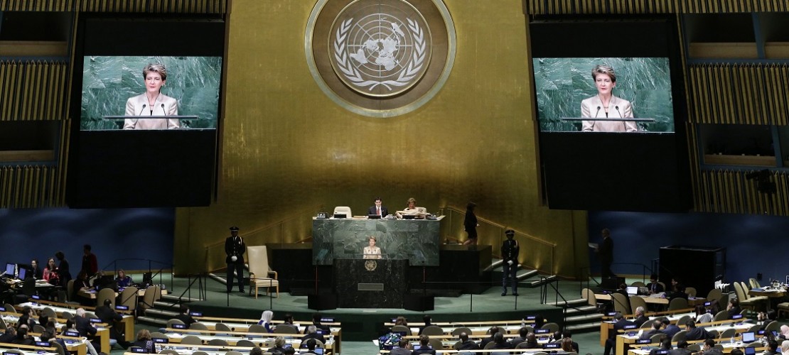 In diesem Saal in New York findet die UN-Vollversammlung statt. (Foto: dpa)
