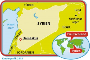 Hier liegt Syrien. (Grafik: dpa)