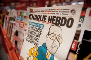 Eine Charlie-Hebdo-Ausgabe am Kiosk