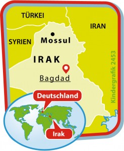 Die Hauptstadt des Irak ist Bagdad. Klick auf das Bild, um es zu vergrößern! (Grafik: dpa)