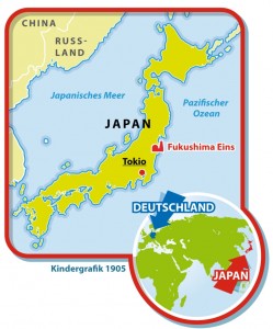 Hier liegt Japan. (Grafik: dpa)