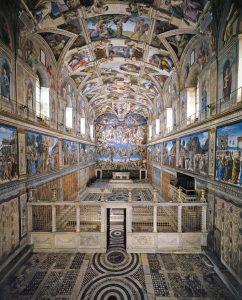 Michelangelo hat die gesamte Decke in der riesigen sixtinischen Kapelle gestaltet. (Foto: dpa)